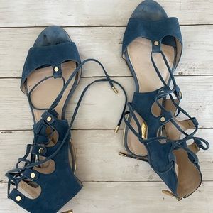Gladiator Blue Suede, size 10 Sandals- Louise et Cie